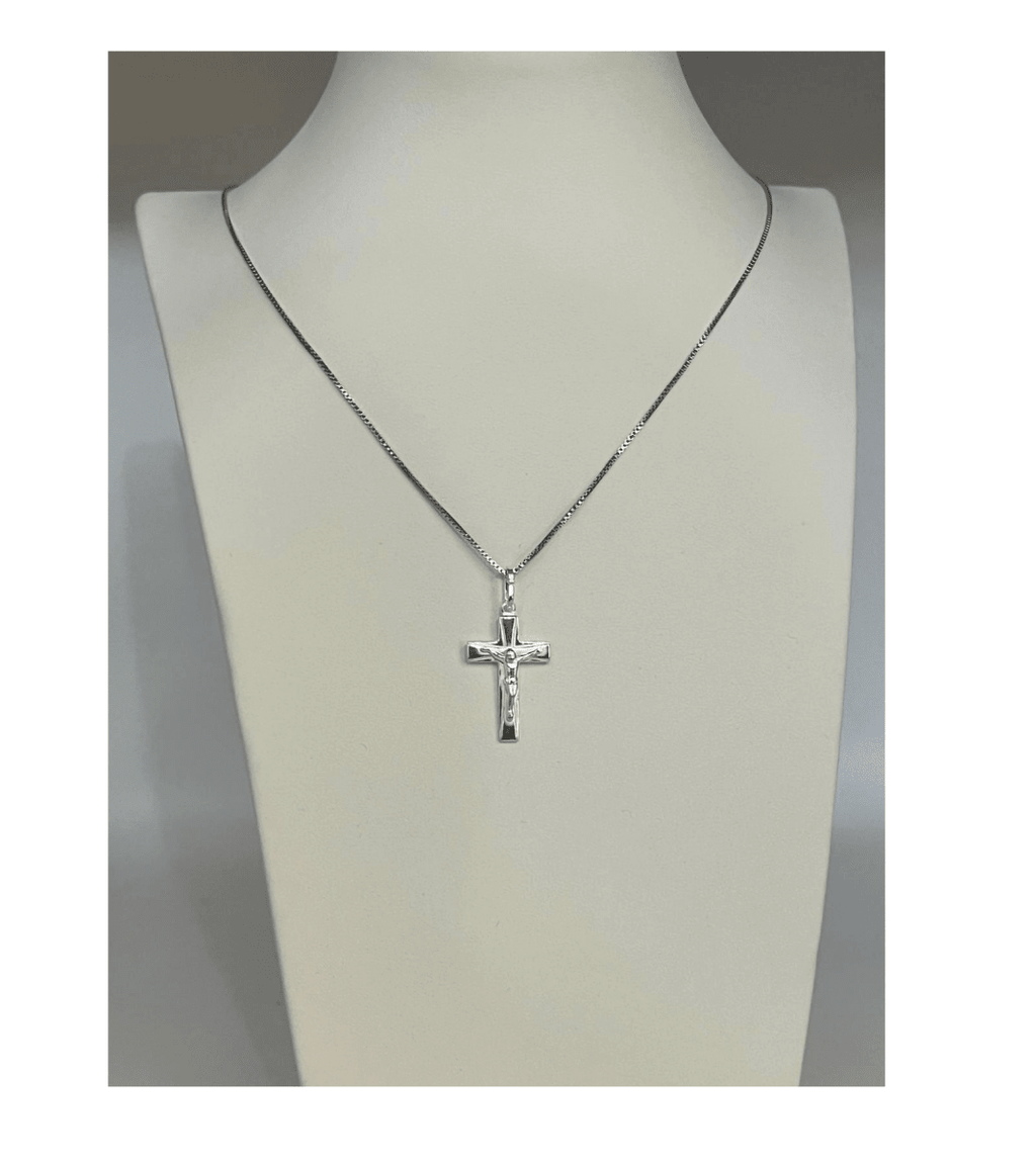 Ciondolo o collana con croce di Gesù in argento 925