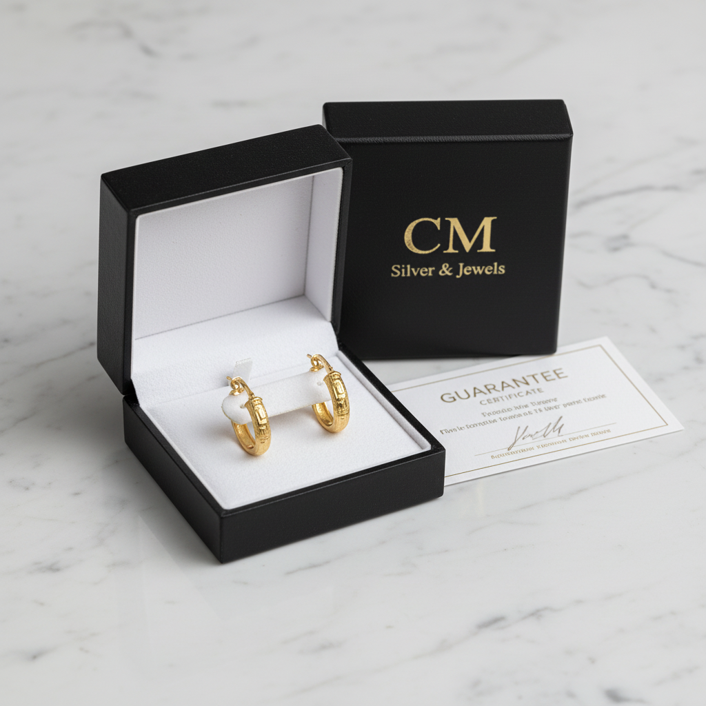 Cofanetto CM Silver Jewels - orecchini cerchio cesellati oro 750