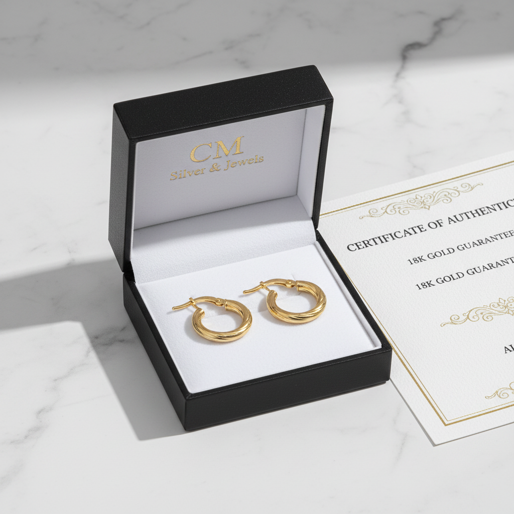 Cofanetto CM Silver & Jewels - orecchini tubolari oro 18k