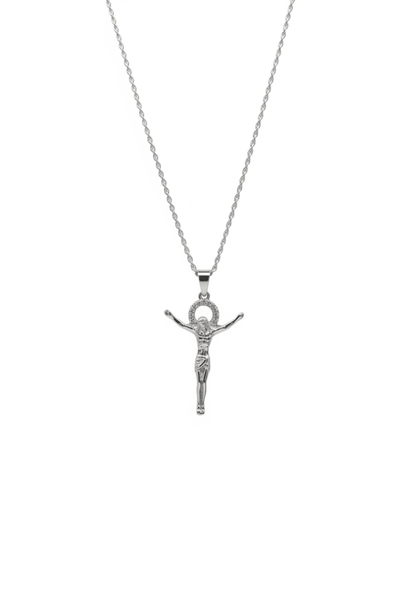 Collana Crocifisso in Argento 925 Placcata Oro – Design Elegante e Luminoso