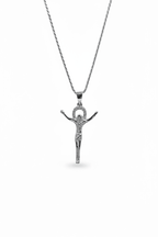 Collana Crocifisso in Argento 925 Placcata Oro – Design Elegante e Luminoso