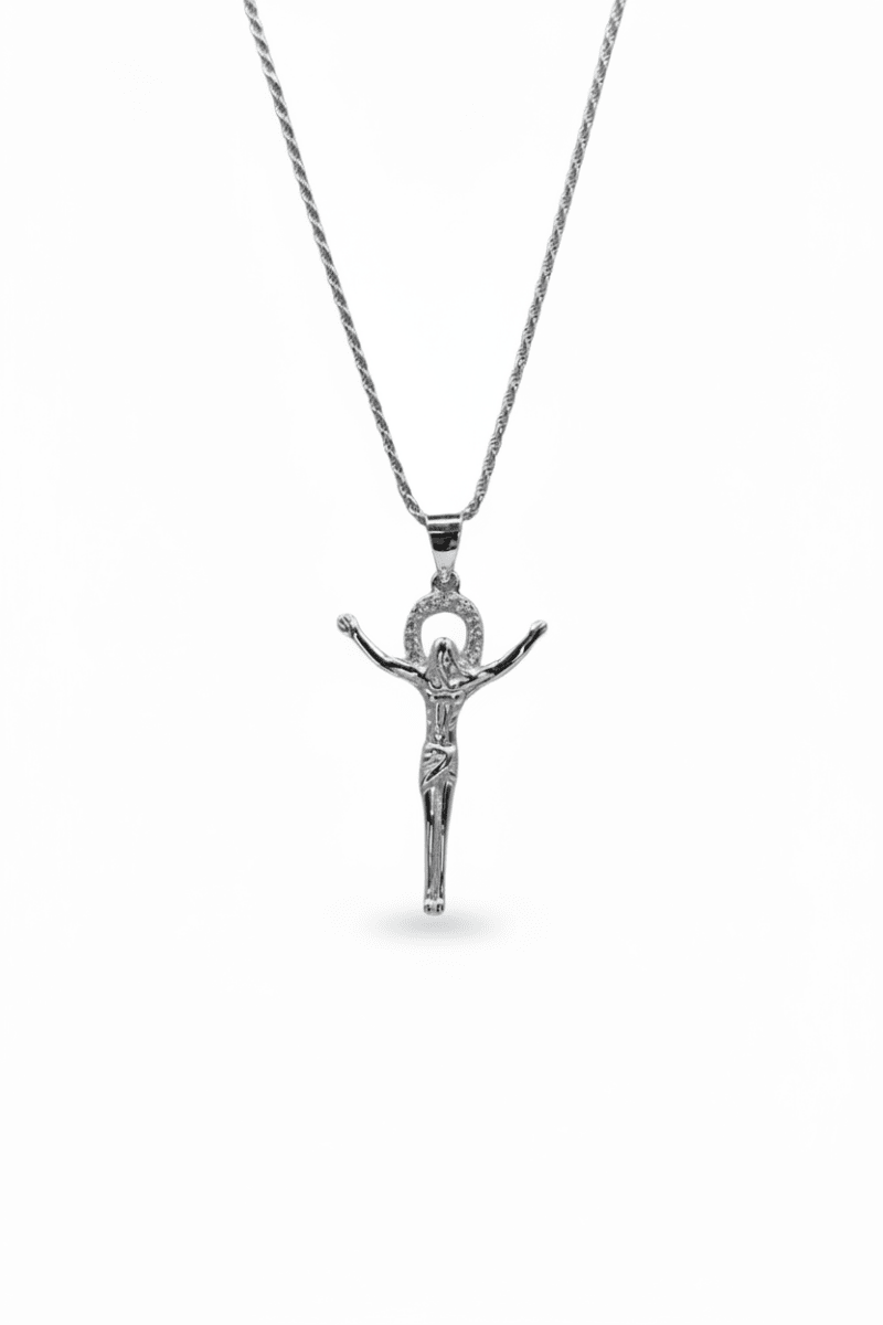 Collana Crocifisso in Argento 925 Placcata Oro – Design Elegante e Luminoso