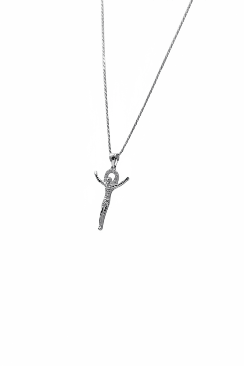 Collana Crocifisso in Argento 925 Placcata Oro – Design Elegante e Luminoso