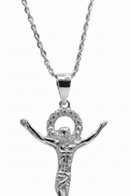 Collana Crocifisso in Argento 925 Placcata Oro – Design Elegante e Luminoso