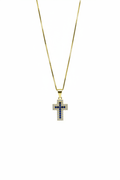 Collana in argento 925 con ciondolo a croce con zirconi colorati - CM Silver Jewels