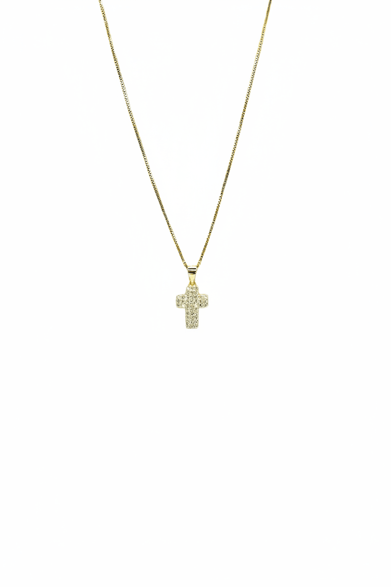 Collana in argento 925 con ciondolo a croce con zirconi colorati