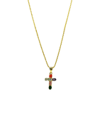 Collana in argento 925 con croce multicolore