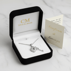 Collana in Argento 925 Cuore Lucchetto e Chiave – Confezione regalo nera CM Silver & Jewels con Certificato di Garanzia | CM Silver Jewels
