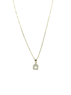 Collana Casa del Cuore in Argento 925 Placcato Oro – Gioiello Luminoso da 45 cm - Gioielleria CM SILVER & JEWELS