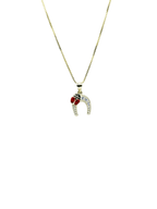 Collana Portafortuna Ferro di Cavallo con Coccinella – Argento 925 Placcato Oro | Gioiello Elegante - Gioielleria CM SILVER & JEWELS