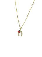 Collana Portafortuna Ferro di Cavallo con Coccinella – Argento 925 Placcato Oro | Gioiello Elegante - Gioielleria CM SILVER & JEWELS