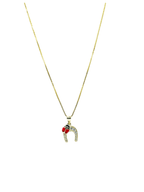 Collana Portafortuna Ferro di Cavallo con Coccinella – Argento 925 Placcato Oro | Gioiello Elegante - Gioielleria CM SILVER & JEWELS