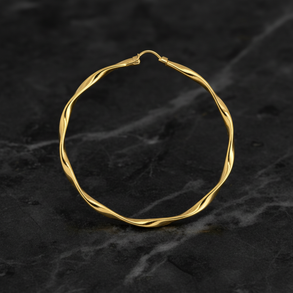 Detail Shot – Macro superficie twist piatta oro