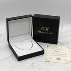 Girocollo oro bianco 18k nel cofanetto regalo CM Silver & Jewels con certificato su piano in marmo – CM Silver Jewels
