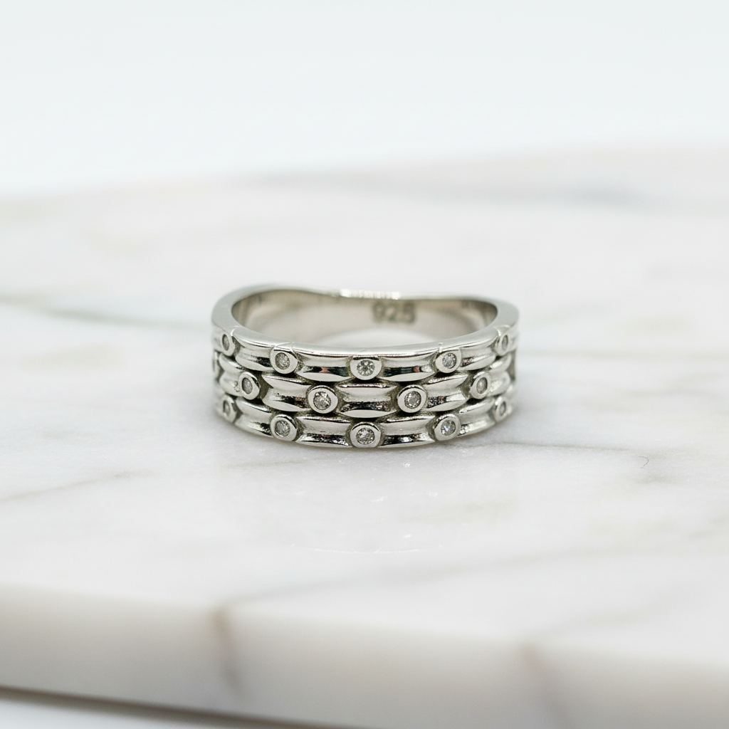 Anello donna argento 925 su marmo bianco – CM Silver Jewels