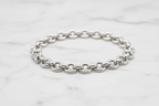 Bracciale argento 925 maglia rolo – dettaglio chiusura moschettone e spessore 10mm – CM Silver Jewels