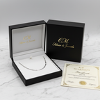 Girocollo oro bianco 18k nel cofanetto regalo CM Silver & Jewels con certificato su piano in marmo – CM Silver Jewels