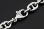Dettaglio macro maglia marinara bracciale argento 925 – anelli ovali bombati CM Silver Jewels