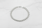 Bracciale argento 925 maglia cuore 19,5 cm su marmo con riferimento scala – CM Silver Jewels