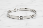Bracciale ID argento 925 – dettaglio chiusura moschettone e spessore 7mm – CM Silver Jewels