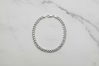 Bracciale argento 925 maglia bismark 22,5 cm su marmo con riferimento scala – CM Silver Jewels