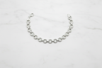 Bracciale argento 925 maglia rolo 19,5 cm su marmo con riferimento scala – CM Silver Jewels