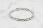 Bracciale argento 925 maglia scatolata – dettaglio chiusura moschettone e spessore 7mm – CM Silver Jewels