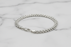 Bracciale argento 925 maglia bismark – dettaglio chiusura moschettone e spessore 6mm – CM Silver Jewels
