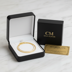 Collana a maglie popcorn oro giallo 18 carati nel cofanetto regalo nero CM Silver & Jewels con certificato su piano in marmo – CM Silver Jewels