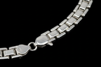 Dettaglio macro maglia scatolata bracciale argento 925 – lavorazione artigianale CM Silver Jewels