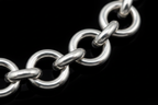 Dettaglio macro anelli tondi maglia rolo bracciale argento 925 – CM Silver Jewels