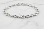 Bracciale argento 925 maglia marinara – dettaglio chiusura moschettone e spessore 6mm – CM Silver Jewels