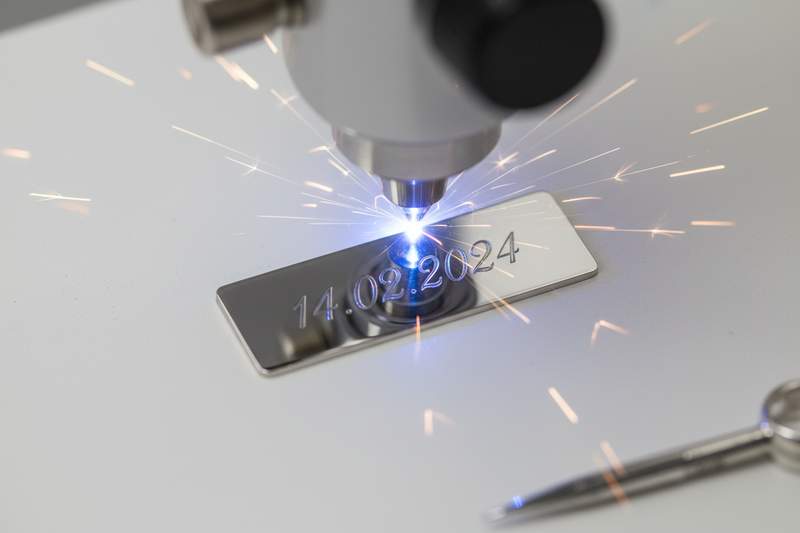 Incisione laser su targhetta - sfondo chiaro