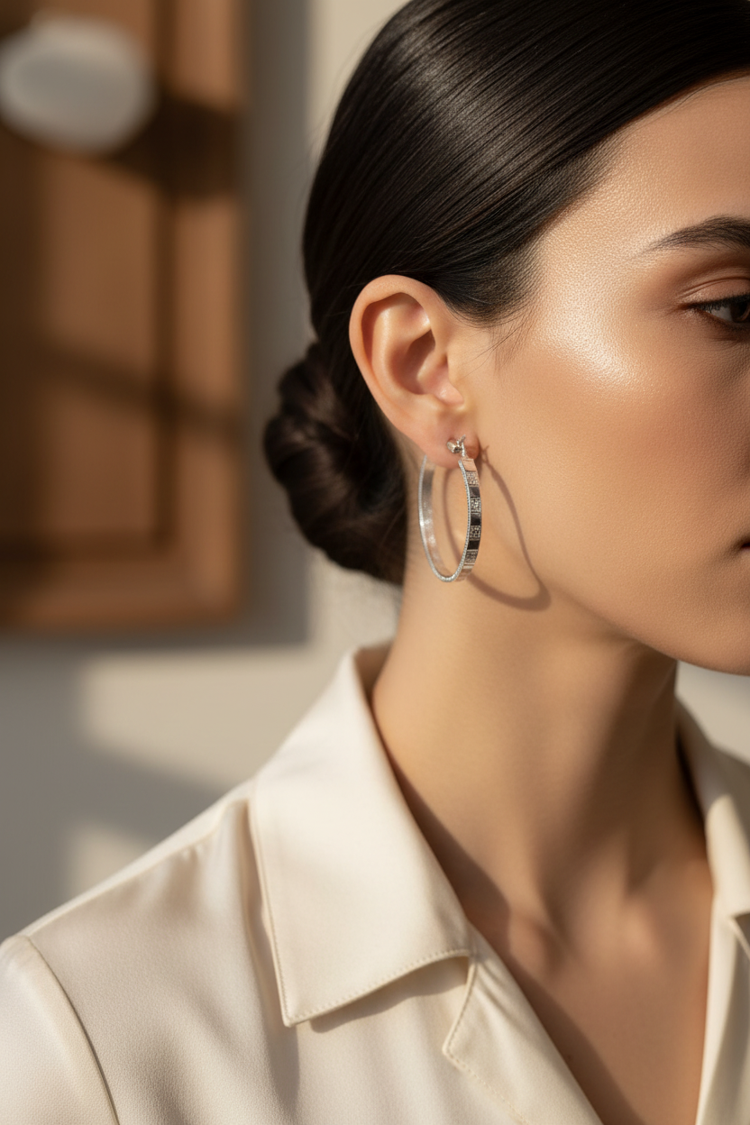 Lifestyle – Orecchini Cerchio Indossati