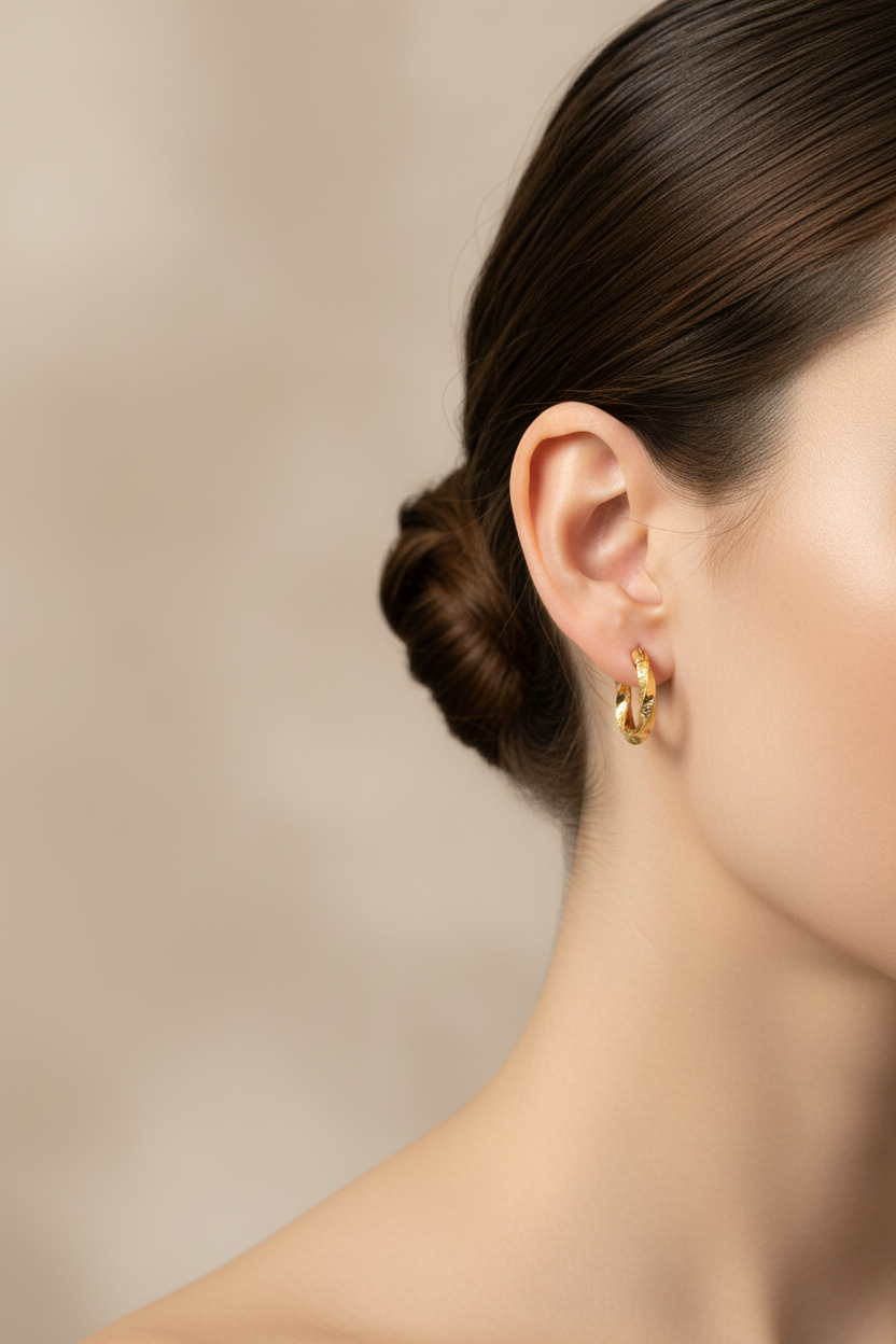 Lifestyle – Orecchini Cerchio Oro 18k indossati
