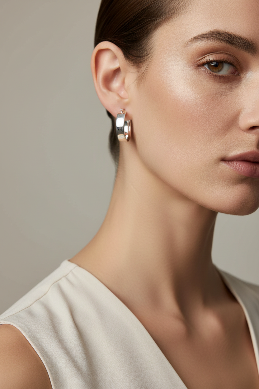 Lifestyle – Orecchini Cerchio su modella 2026