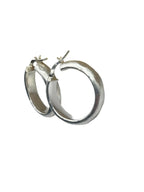 Orecchini a cerchio Argento 925 effetto Satinato - Gioiello raffinato - CM Silver Jewels