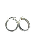 Orecchini a cerchio Argento 925 effetto Satinato - Gioiello raffinato - CM Silver Jewels