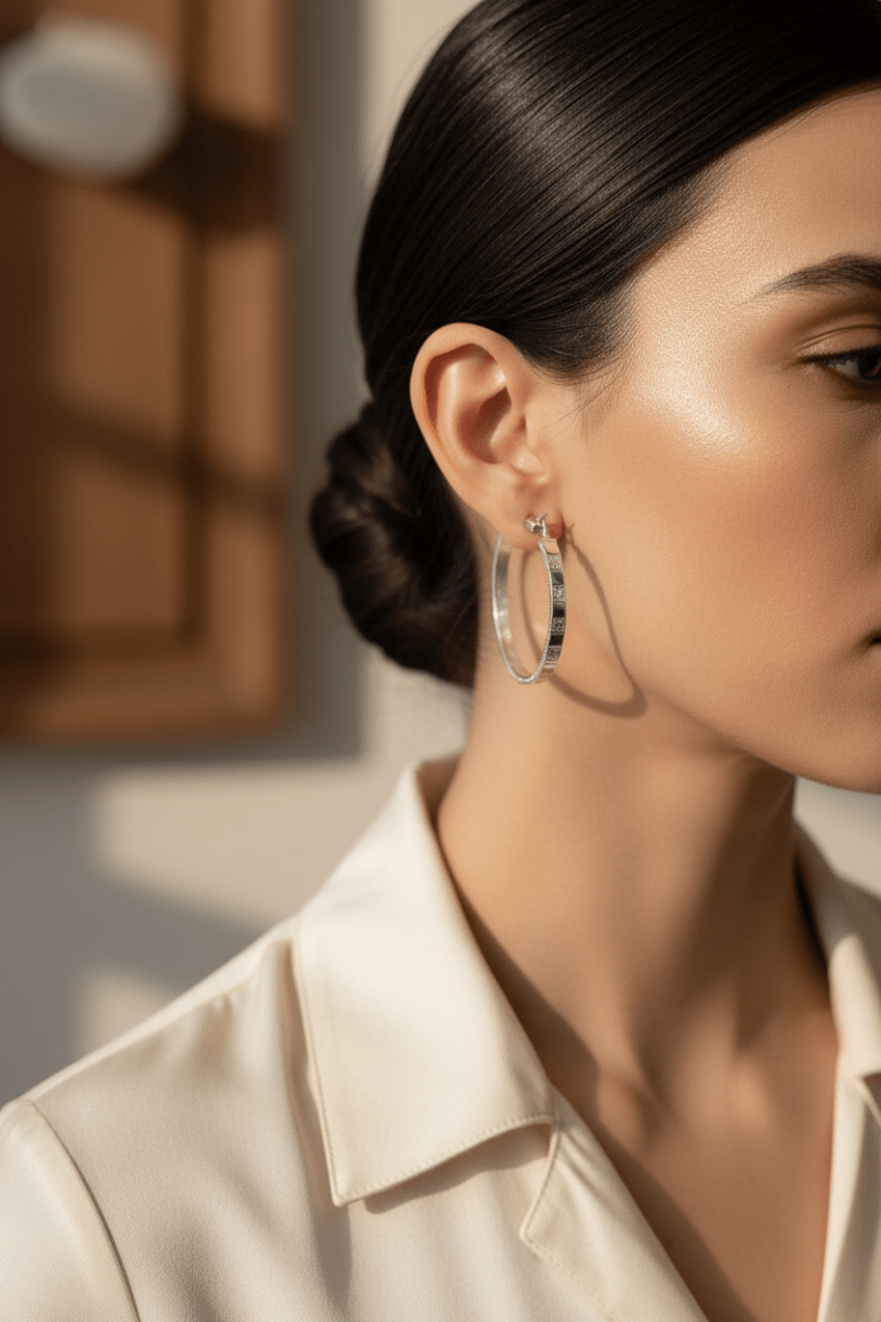 Lifestyle – Orecchini Cerchio Indossati