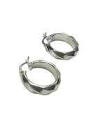 Orecchini a Cerchio in Argento 925 Martellato – Design Moderno e Luminoso - CM Silver Jewels