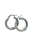 Orecchini a cerchio in Argento 925 satinati e lucidi – Diametro 3 cm - CM Silver Jewels