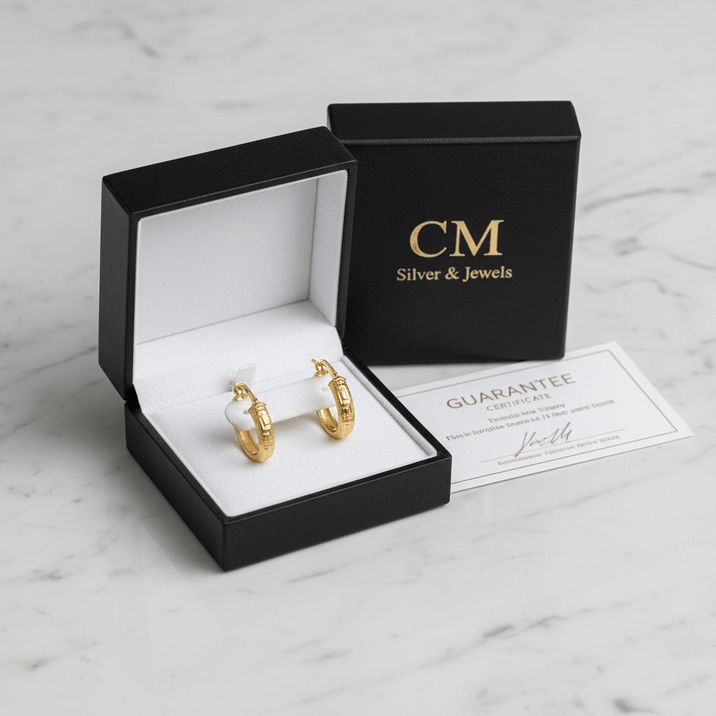 Cofanetto CM Silver Jewels - orecchini cerchio cesellati oro 750