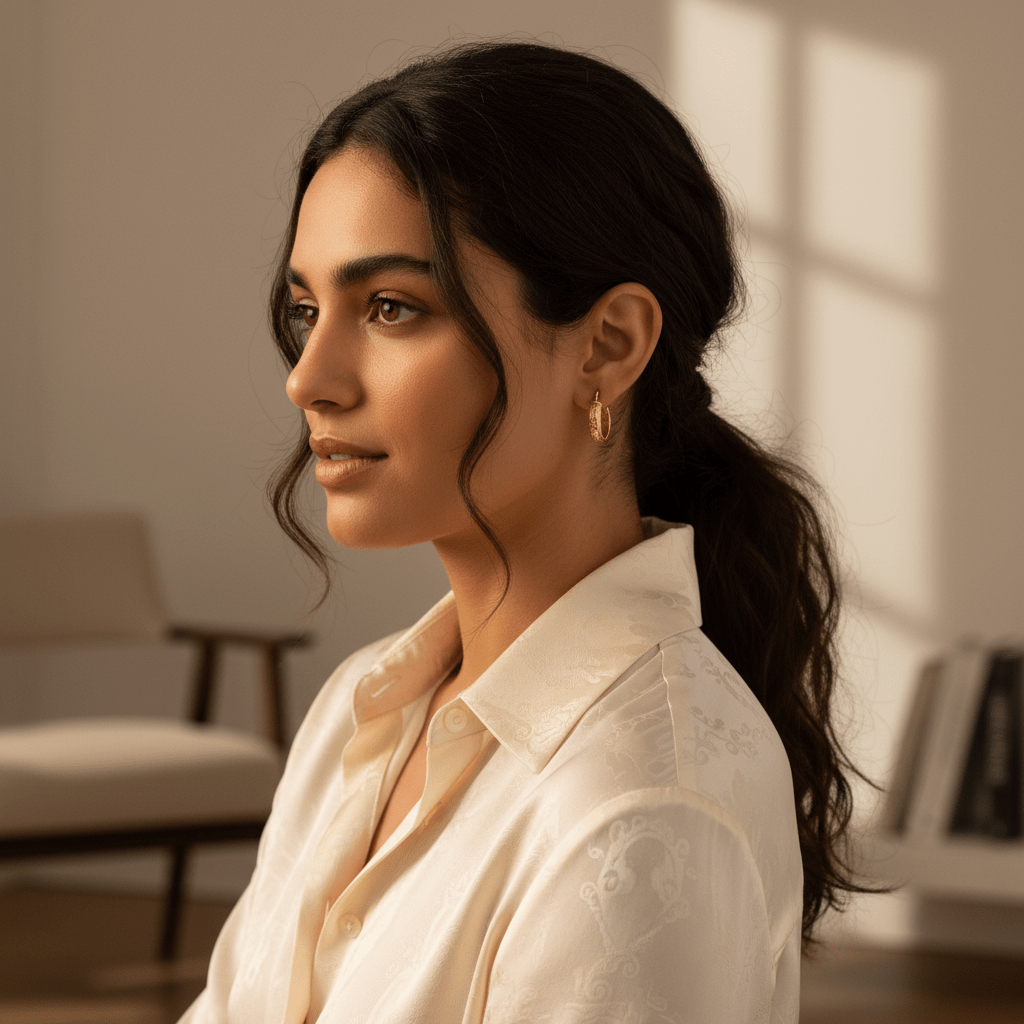 Lifestyle - orecchini cerchio oro 18k cesellati indossati