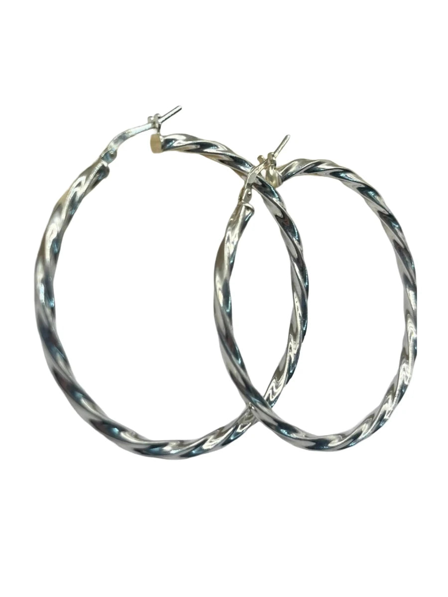 Orecchini a Cerchio Intrecciati in Argento 925 artigianali - Eleganti e Luminosi - CM Silver Jewels