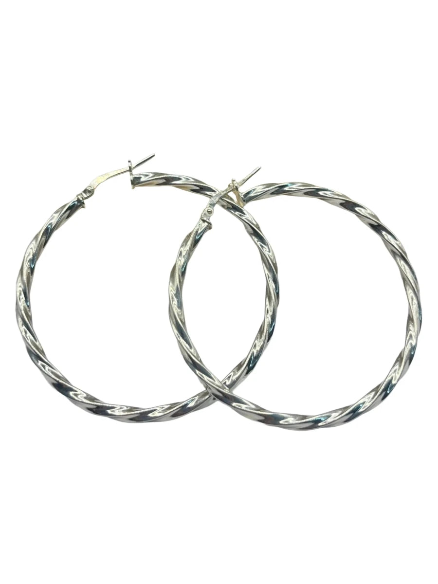 Orecchini a Cerchio Intrecciati in Argento 925 artigianali - Eleganti e Luminosi - CM Silver Jewels