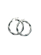 Orecchini a Cerchio Intrecciati in Argento 925 – Diametro 3 cm - Design Moderno - CM Silver Jewels