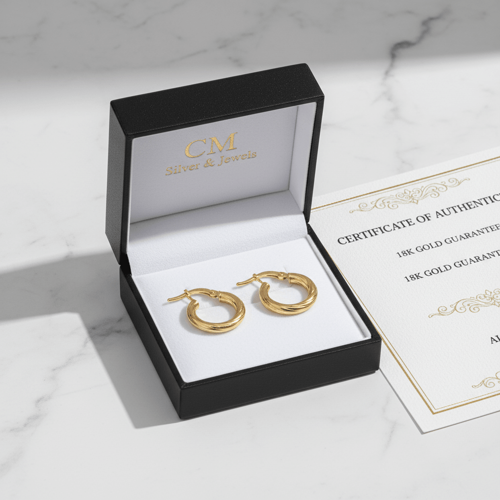 Cofanetto CM Silver & Jewels - orecchini tubolari oro 18k