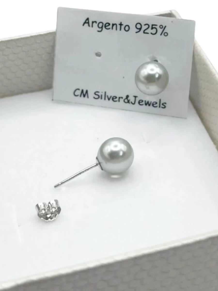 Orecchini Donna in Argento 925 con Perla Argentata