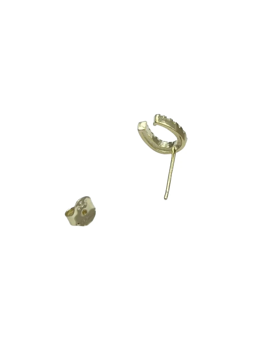 Orecchini Ferro di Cavallo in Argento 925 Dorato con Zirconi - CM Silver Jewels