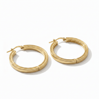 Orecchini in argento 925 placcati oro 24 kt – retro chiusura e profilo spessore 2 mm | CM Silver Jewels